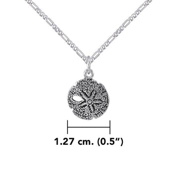 Sand Dollar Silver Charm with Chain Set TSE686 - Jewelry